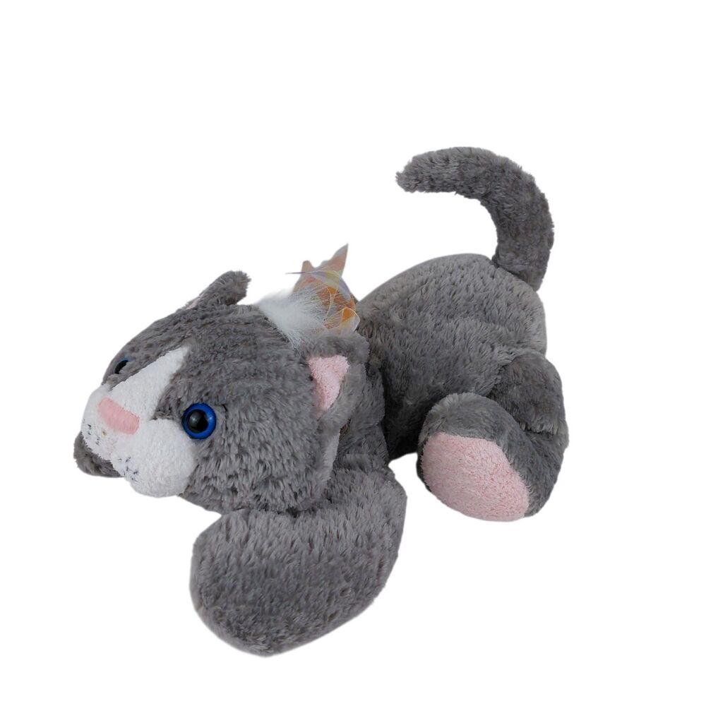 Toys R Us Animal Alley Gray White Cat Plush Stuffed Animal Kitten 12” Vtg 2000